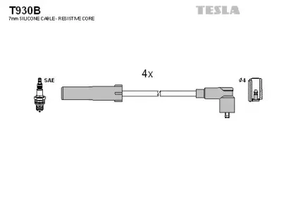 T930B TESLA Комплект проводов зажигания T930B TESLA Комплект проводов зажигания