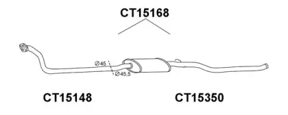 CT15168 VENEPORTE Средний глушитель выхлопных газов CT15168 VENEPORTE Средний глушитель выхлопных газов