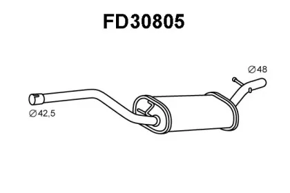 FD30805 VENEPORTE Средний глушитель выхлопных газов FD30805 VENEPORTE Средний глушитель выхлопных газов