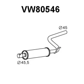 VW80546 VENEPORTE Средний глушитель выхлопных газов VW80546 VENEPORTE Средний глушитель выхлопных газов