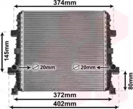 03002362 VAN WEZEL Радиатор, охлаждение двигателя 03002362 VAN WEZEL Радиатор, охлаждение двигателя