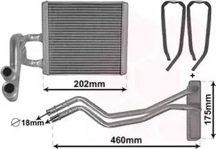 18006455 VAN WEZEL Теплообменник, отопление салона 18006455 VAN WEZEL Теплообменник, отопление салона
