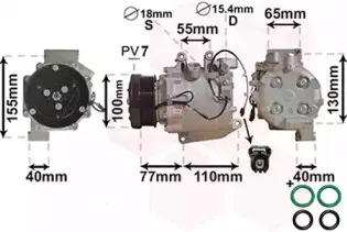 2500K208 VAN WEZEL Компрессор, кондиционер 2500K208 VAN WEZEL Компрессор, кондиционер