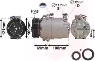 3700K317 VAN WEZEL Компрессор, кондиционер 3700K317 VAN WEZEL Компрессор, кондиционер