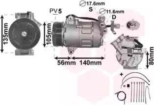 3700K428 VAN WEZEL Компрессор, кондиционер 3700K428 VAN WEZEL Компрессор, кондиционер