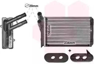 58006060 VAN WEZEL Теплообменник, отопление салона 58006060 VAN WEZEL Теплообменник, отопление салона