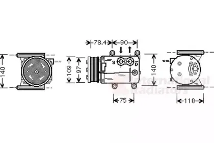 7700K025 VAN WEZEL Компрессор, кондиционер 7700K025 VAN WEZEL Компрессор, кондиционер