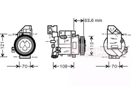 3000K075 VAN WEZEL Компрессор, кондиционер 3000K075 VAN WEZEL Компрессор, кондиционер