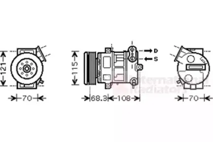 3700K418 VAN WEZEL Компрессор, кондиционер 3700K418 VAN WEZEL Компрессор, кондиционер