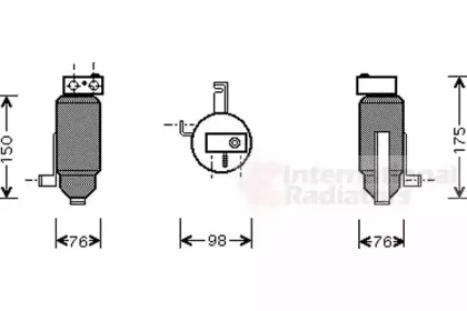 4000D059 VAN WEZEL Осушитель, кондиционер 4000D059 VAN WEZEL Осушитель, кондиционер