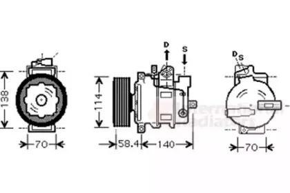 5800K265 VAN WEZEL Компрессор, кондиционер 5800K265 VAN WEZEL Компрессор, кондиционер