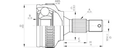 CVJ5593.10 OPEN PARTS Шарнирный комплект, приводной вал CVJ5593.10 OPEN PARTS Шарнирный комплект, приводной вал