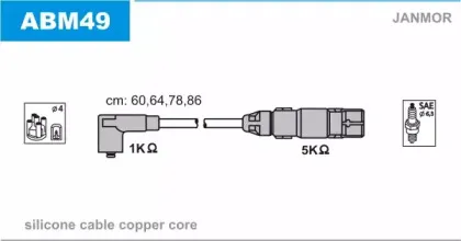 ABM49 JANMOR Комплект проводов зажигания ABM49 JANMOR Комплект проводов зажигания