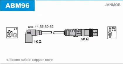 ABM96 JANMOR Комплект проводов зажигания ABM96 JANMOR Комплект проводов зажигания
