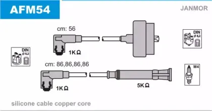 AFM54 JANMOR Комплект проводов зажигания AFM54 JANMOR Комплект проводов зажигания