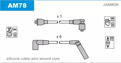 AM78 JANMOR Комплект проводов зажигания AM78 JANMOR Комплект проводов зажигания