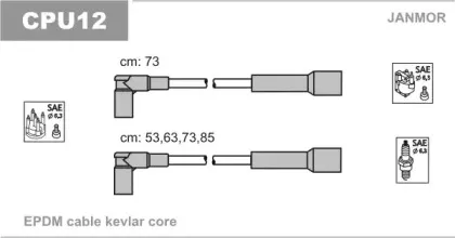 CPU12 JANMOR Комплект проводов зажигания CPU12 JANMOR Комплект проводов зажигания