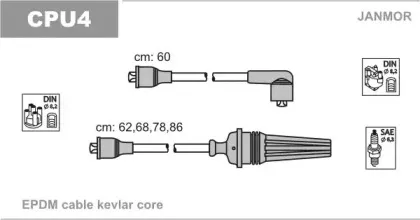 CPU4 JANMOR Комплект проводов зажигания CPU4 JANMOR Комплект проводов зажигания