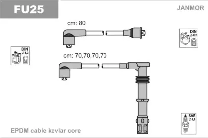 FU25 JANMOR Комплект проводов зажигания FU25 JANMOR Комплект проводов зажигания
