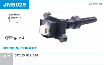 JM5025 JANMOR Катушка зажигания JM5025 JANMOR Катушка зажигания