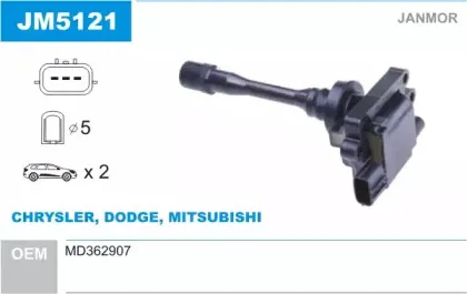 JM5121 JANMOR Катушка зажигания JM5121 JANMOR Катушка зажигания