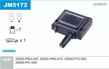 JM5172 JANMOR Катушка зажигания JM5172 JANMOR Катушка зажигания