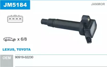 JM5184 JANMOR Катушка зажигания JM5184 JANMOR Катушка зажигания