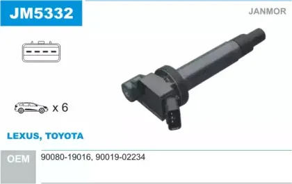 JM5332 JANMOR Катушка зажигания JM5332 JANMOR Катушка зажигания