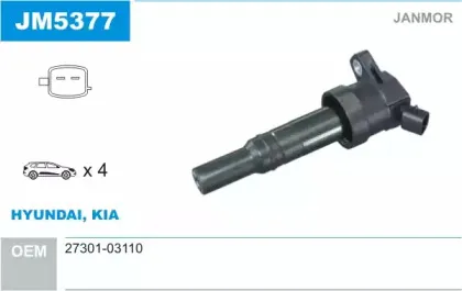 JM5377 JANMOR Катушка зажигания JM5377 JANMOR Катушка зажигания