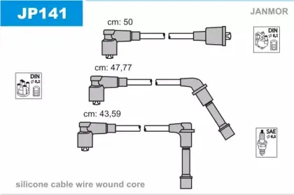 JP141 JANMOR Комплект проводов зажигания JP141 JANMOR Комплект проводов зажигания