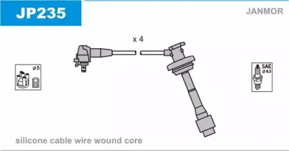 JP235 JANMOR Комплект проводов зажигания JP235 JANMOR Комплект проводов зажигания
