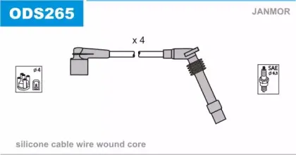 ODS265 JANMOR Комплект проводов зажигания ODS265 JANMOR Комплект проводов зажигания