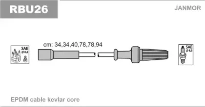 RBU26 JANMOR Комплект проводов зажигания RBU26 JANMOR Комплект проводов зажигания