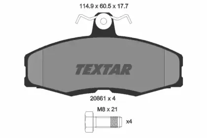 2086105 TEXTAR Комплект тормозных колодок, дисковый тормоз 2086105 TEXTAR Комплект тормозных колодок, дисковый тормоз