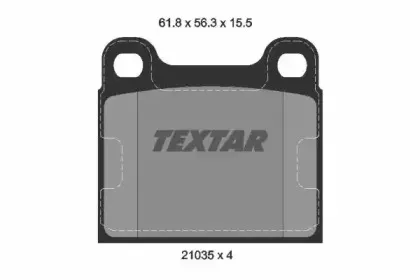 2103501 TEXTAR Комплект тормозных колодок, дисковый тормоз 2103501 TEXTAR Комплект тормозных колодок, дисковый тормоз