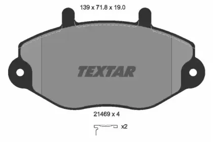 2146902 TEXTAR Комплект тормозных колодок, дисковый тормоз 2146902 TEXTAR Комплект тормозных колодок, дисковый тормоз