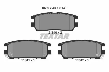 2184002 TEXTAR Комплект тормозных колодок, дисковый тормоз 2184002 TEXTAR Комплект тормозных колодок, дисковый тормоз
