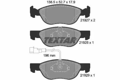 2192701 TEXTAR Комплект тормозных колодок, дисковый тормоз 2192701 TEXTAR Комплект тормозных колодок, дисковый тормоз