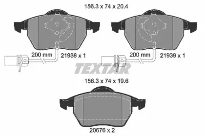 2193881 TEXTAR Комплект тормозных колодок, дисковый тормоз 2193881 TEXTAR Комплект тормозных колодок, дисковый тормоз