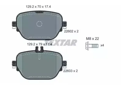 2260201 TEXTAR Комплект тормозных колодок, дисковый тормоз 2260201 TEXTAR Комплект тормозных колодок, дисковый тормоз