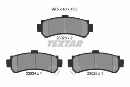 2302301 TEXTAR Комплект тормозных колодок, дисковый тормоз 2302301 TEXTAR Комплект тормозных колодок, дисковый тормоз