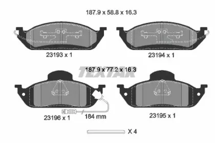 2319303 TEXTAR Комплект тормозных колодок, дисковый тормоз 2319303 TEXTAR Комплект тормозных колодок, дисковый тормоз