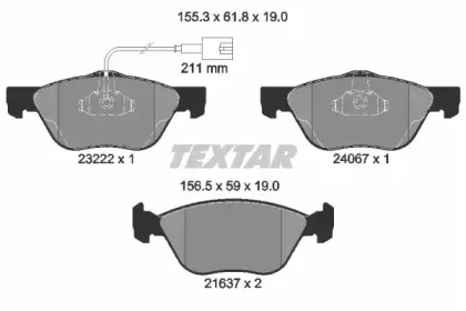 2322201 TEXTAR Комплект тормозных колодок, дисковый тормоз 2322201 TEXTAR Комплект тормозных колодок, дисковый тормоз
