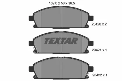 2342001 TEXTAR Комплект тормозных колодок, дисковый тормоз 2342001 TEXTAR Комплект тормозных колодок, дисковый тормоз