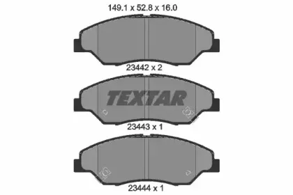 2344201 TEXTAR Комплект тормозных колодок, дисковый тормоз 2344201 TEXTAR Комплект тормозных колодок, дисковый тормоз