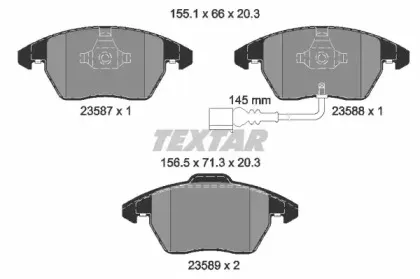 2358781 TEXTAR Комплект тормозных колодок, дисковый тормоз 2358781 TEXTAR Комплект тормозных колодок, дисковый тормоз