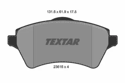 2361501 TEXTAR Комплект тормозных колодок, дисковый тормоз 2361501 TEXTAR Комплект тормозных колодок, дисковый тормоз