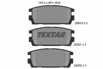 2381301 TEXTAR Комплект тормозных колодок, дисковый тормоз 2381301 TEXTAR Комплект тормозных колодок, дисковый тормоз