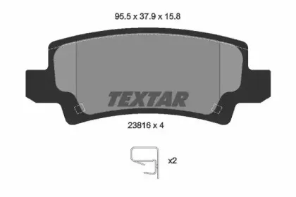 2381601 TEXTAR Комплект тормозных колодок, дисковый тормоз 2381601 TEXTAR Комплект тормозных колодок, дисковый тормоз