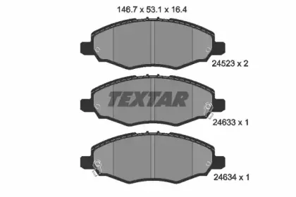 2452301 TEXTAR Комплект тормозных колодок, дисковый тормоз 2452301 TEXTAR Комплект тормозных колодок, дисковый тормоз